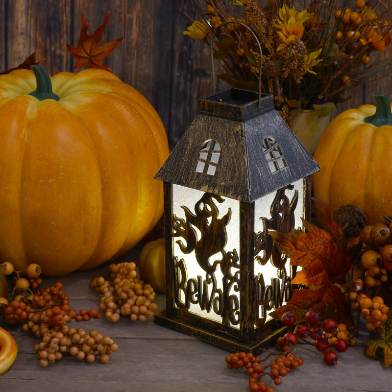 Lanterne d'Halloween avec lumières DEL à piles