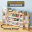 Grand organisateur de rangement pour jouets avec 9 tablettes et 9 bacs