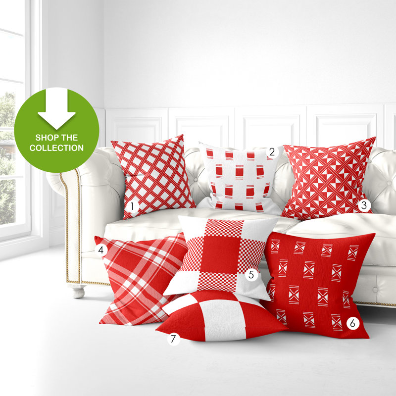 Housse de coussin d'intérieur rouge Sika, 18" x 18"