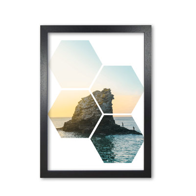 Abstract Hex Island And Sea - Print