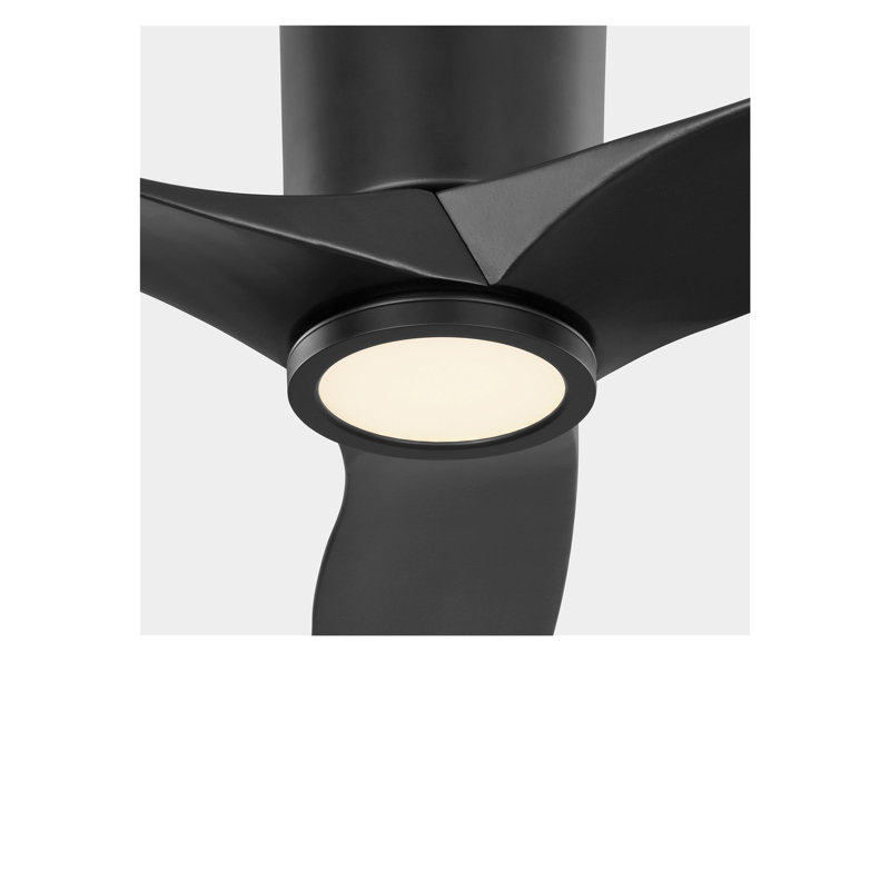 Seyra Smart Hugger LED Ceiling Fan, Midnight Black, Midnight Black, 52" Wide