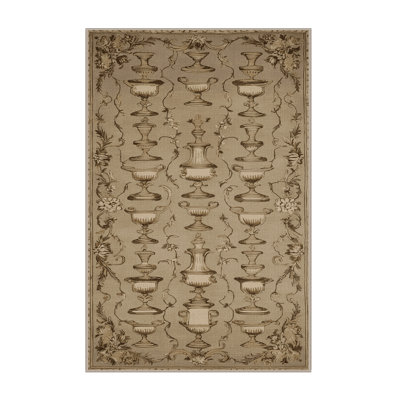 Machine Washable French Brown Area Rug