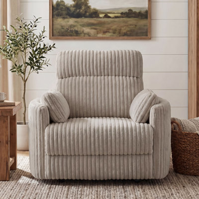 Fauteuil inclinable électrique surdimensionné en fausse fourrure de 54 po avec support lombaire réglable et port de charge USB