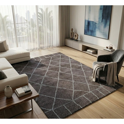 Premium Quality Geometric Beige Hand Knotted Silk Rectangle Indoor Area Rug