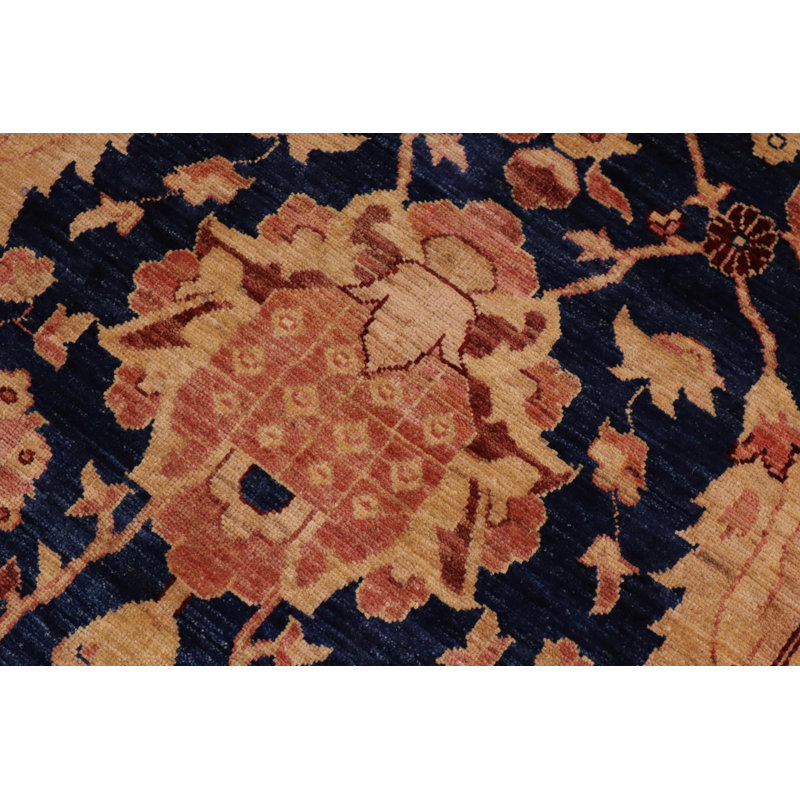 Tapis oriental noir / brun en laine noué à la main 10 pi 4 po x 13 pi 4 po Silke