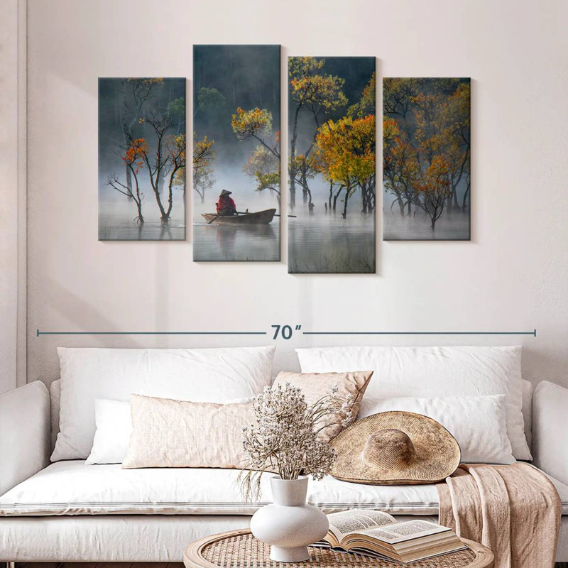 Senne Fishing In The Mist, 32" H x 52" W