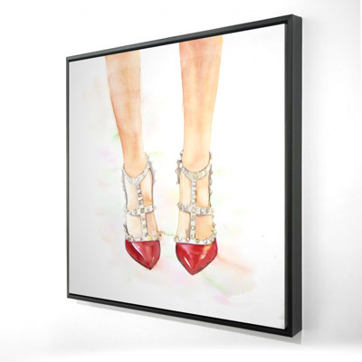 " Red Studded High Heels "