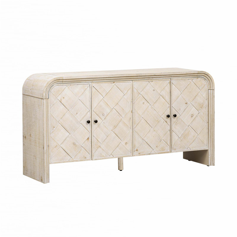 Buffet multifonctionnel en panneau de fibres à densité moyenne, Beige brun