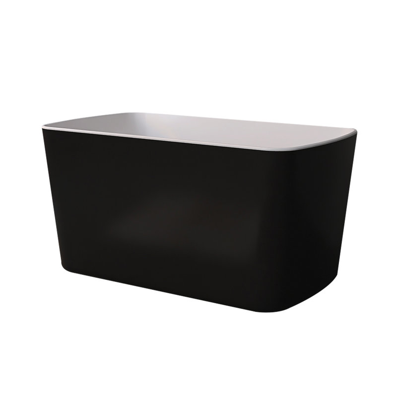 49'' X 28'' Acrylic Freestanding Soaking Bathtub, Glossy Black