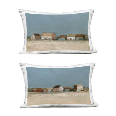 Stupell Industries Country Houses in Distance Design by Ethan Harper  Outdoor Printed Pillow (Set of 2)