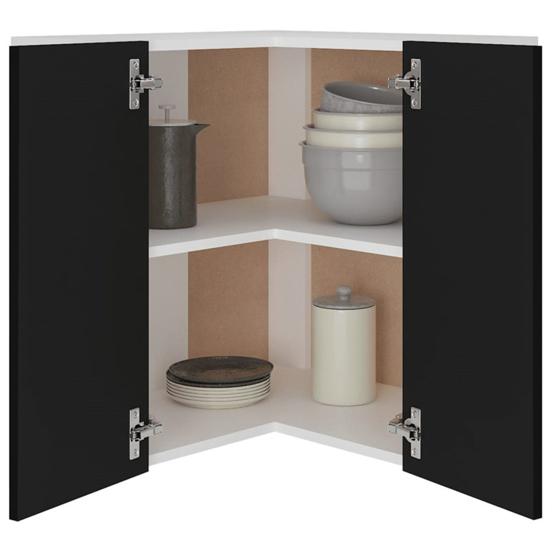 Hanging Corner Cabinet 57X57x60 Cm, Black