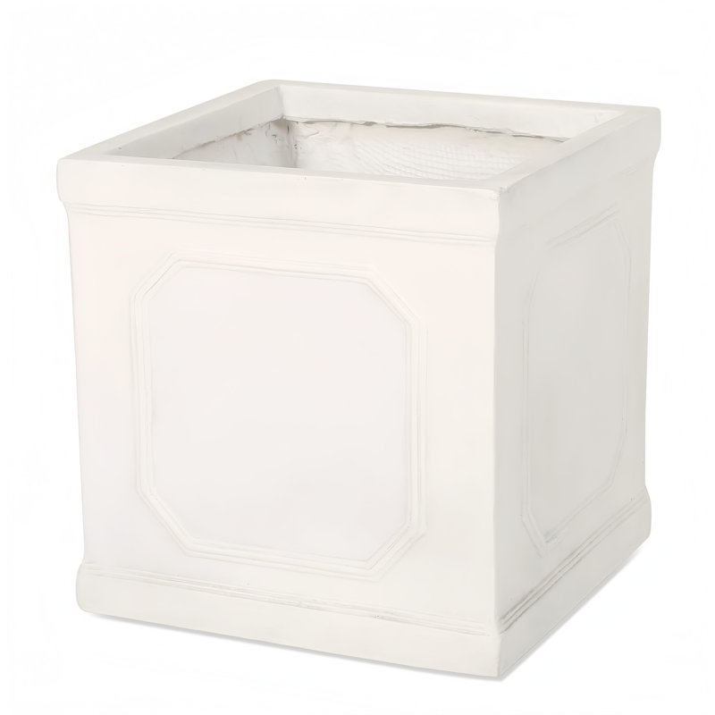 Lightweight Mgo Small Faux-stone Planter, 14'' H X 13.75'' W X 13.75'' D