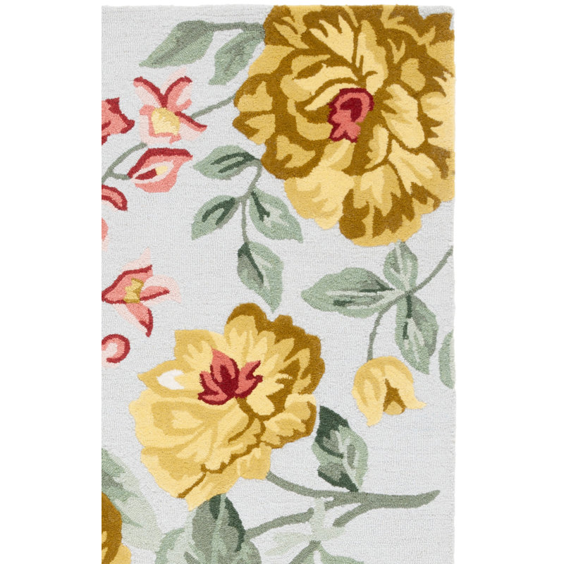 Tapis floral en laine touffeté à la main Jardin 275, Rectangulaire 3 pi x 5 pi