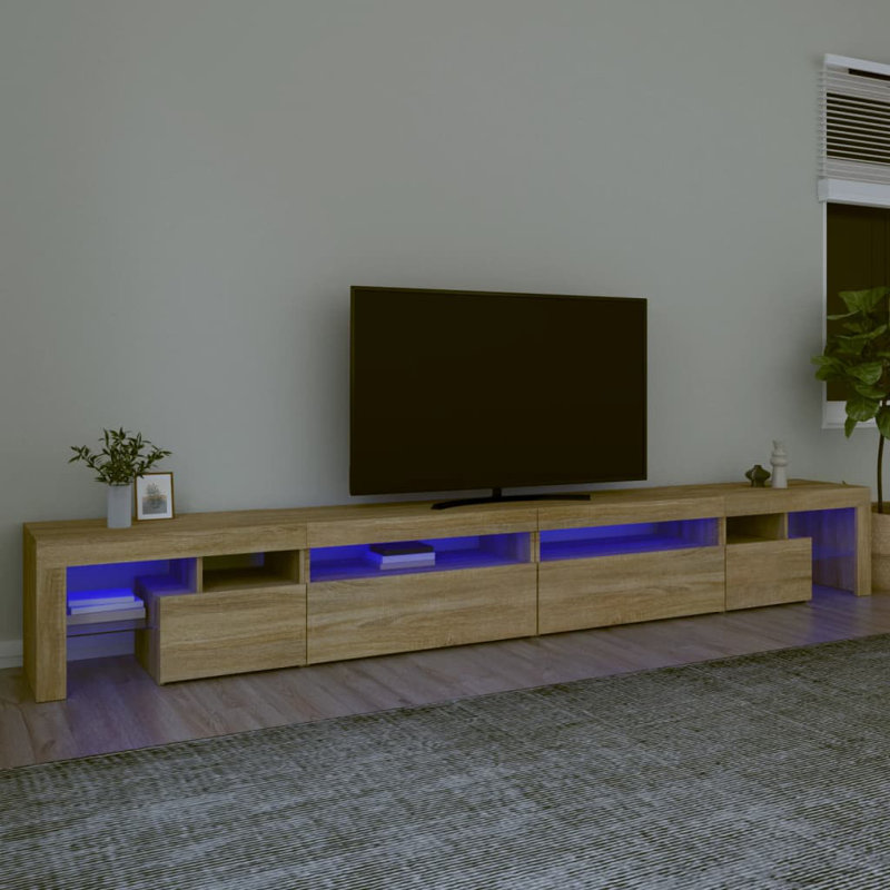 Unfinished TV Stand for TVs up to 88", Sonoma Oak, 290cm W