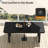 66'' Rectangular Outdoor Dining Table, Patio Dining Table With Umbrella Hole For Patio, Garden, Porch, Pool