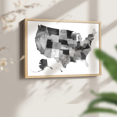 «USA in Watercolor II», reproduction encadrée