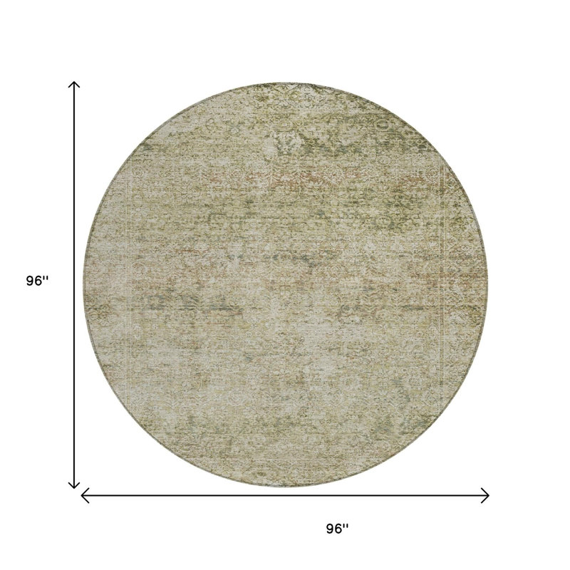 Tapis rond 8 po Sage And Beige
