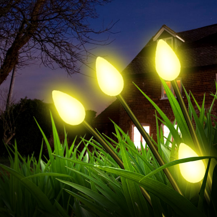 Low Voltage Solar Garden Decor Lights Outdoor Waterproof Integrated LED Phalaenopsis Flower Light (Set of 2) Genkent