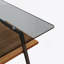 Table basse rectangulaire, plateau en verre trempé avec pieds en métal noir, table de salon moderne, verre gris