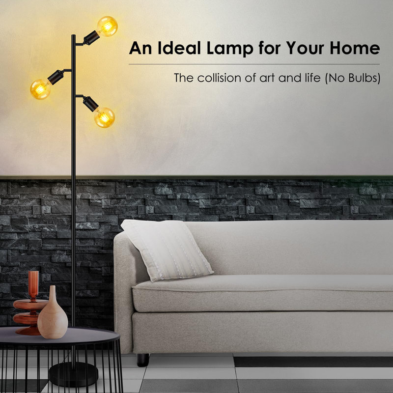 Kappler 64.02'' Black Tree Floor Lamp