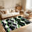 Green Black Wavy Stripe carpet-easy to clean, machine-washable, soft and comfortable; suitable for door mats, kitchens, living rooms, bedrooms, corridors, and laundry areas. Easy to clean, durable carpet for home decoration.-2076707296