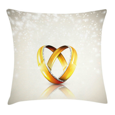Wedding Rings Marriage Square Pillow Cover