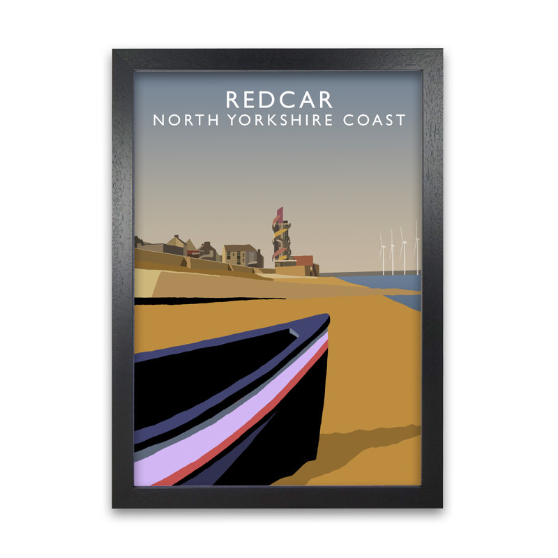 Redcar North Yorkshire Coast by Richard O'Neill - Single Picture Frame Print, 297 cm H x 21 cm W, Black