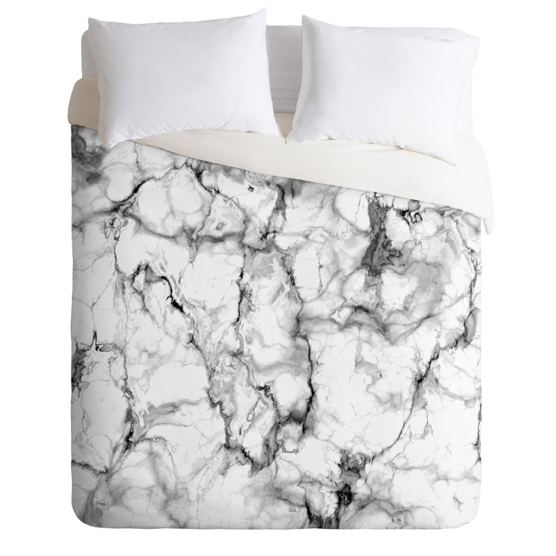 Modern & Contemporary Marble Duvet Cover, King Duvet Cover + 2 Shams