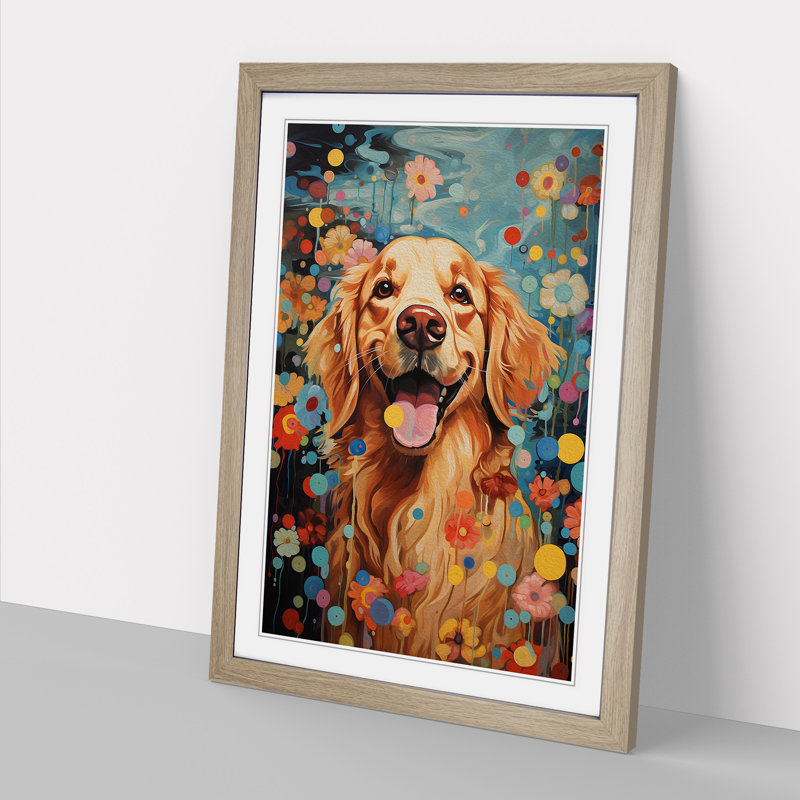 Golden Retriever Dadaism - Framed Print