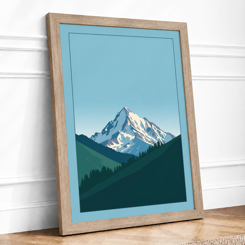 Mountain Peak At Dawn Minimalist - Print, A1 - 84.1 x 59.4 cm, Oak
