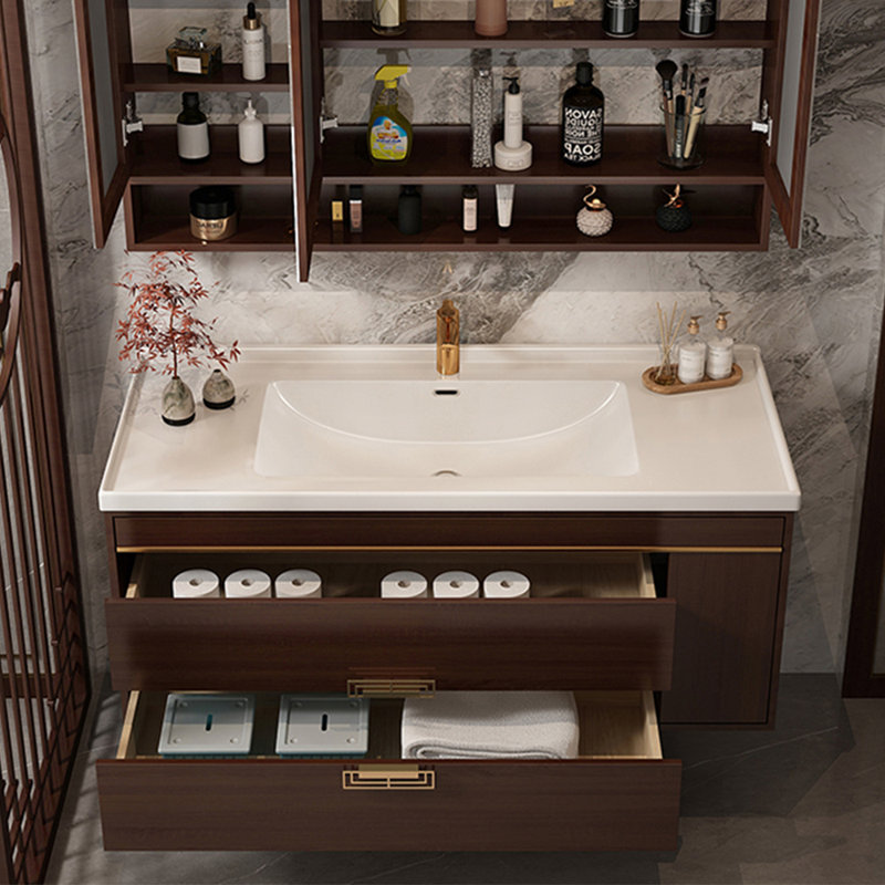 Armoire de salle de bain minimaliste de style rétro haut de gamme
