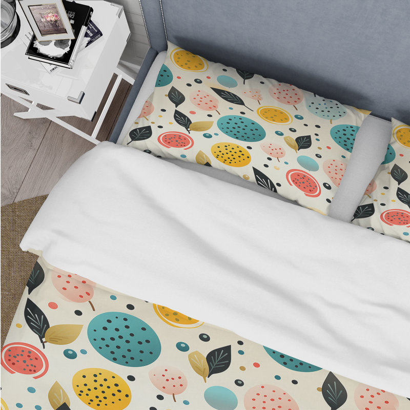 Ensemble de housse de couette Midcentury Pastel, Housse de couette simple + 1 taie décorative stan
