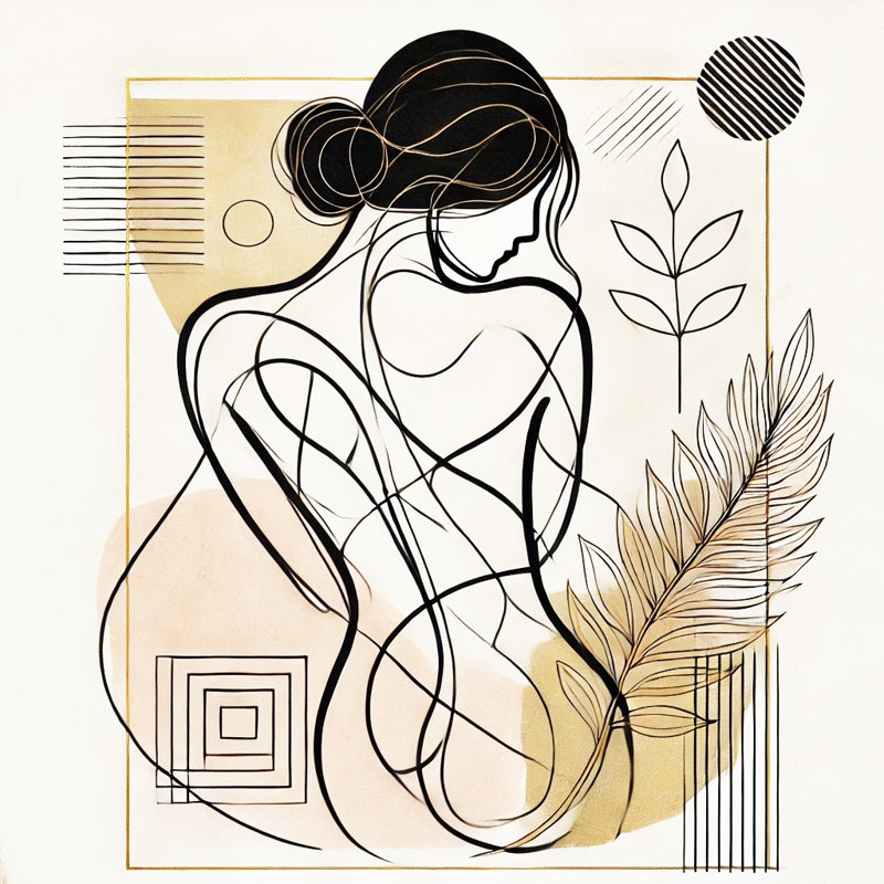 «Botanical Reverie», art mural sur toile abstraite dans un cadre doré, H 40 po x l 40 po