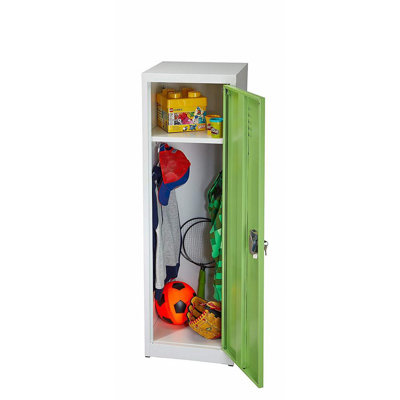 Casier pour enfant à 1 porte avec serrure à clé à 1 porte H 48 po x l 15 po - Rangement pour les écoles, la salle de sport, la maison - Comprend une tablette, des crochets, une ventilation et un porte-carte - Assemblage facile