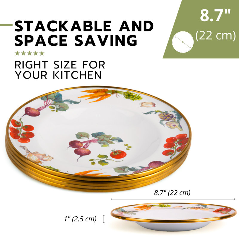 Assiette à dîner 8,7 po Italian Garden, ensemble de 4