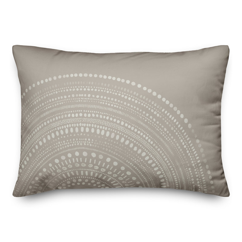 Housse et insert de coussin rectangulaire pour l'extérieur Circle Dot, Gris, Géométrique 1