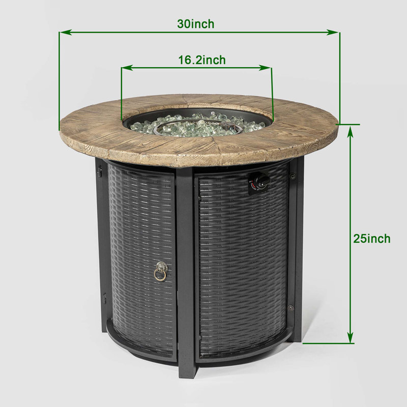 Round Fire Pit Table Propane Fire Table With Lava Rocks