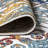 Wolfhard Ornate Trellis Cream/Blue/Orange Indoor/Outdoor Rug-1604908951
