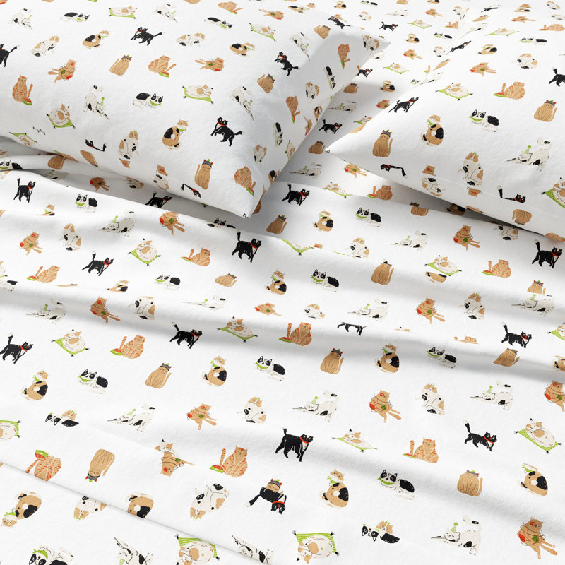 100% Turkish Cotton Flannel Christmas Sheet Sets, Winter Wonderland, Twin with 1 Pillowcase