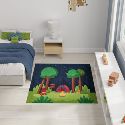 Nourison Imagination Navy Multicolor Kids Indoor Rug