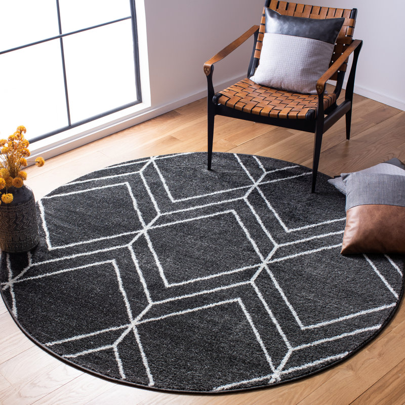 Garces Performance Geometric Rug, Round 6'