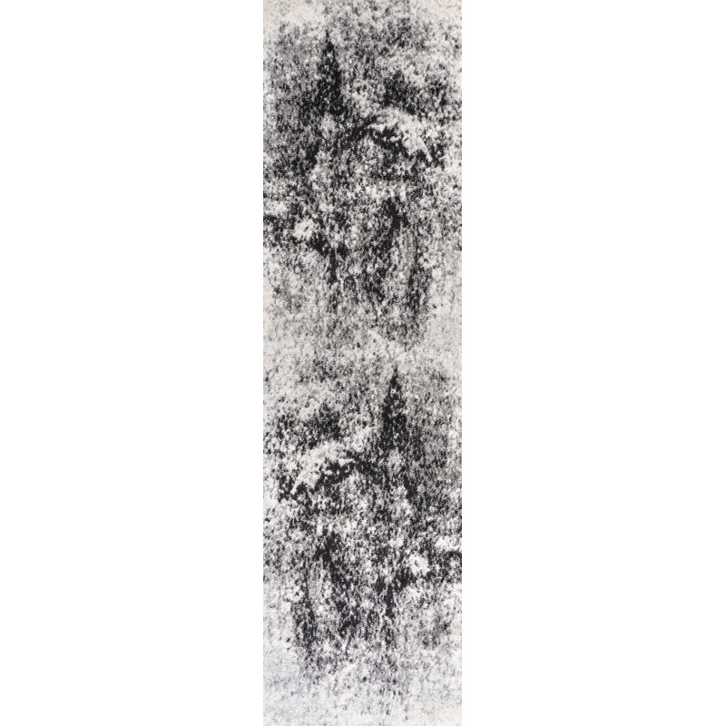 Bettencourt Modern Abstract Cream/Gray Rug, Runner 2'3" x 8'