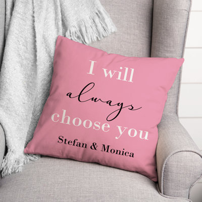 Housse de coussin pour oreiller carrée always choose you
