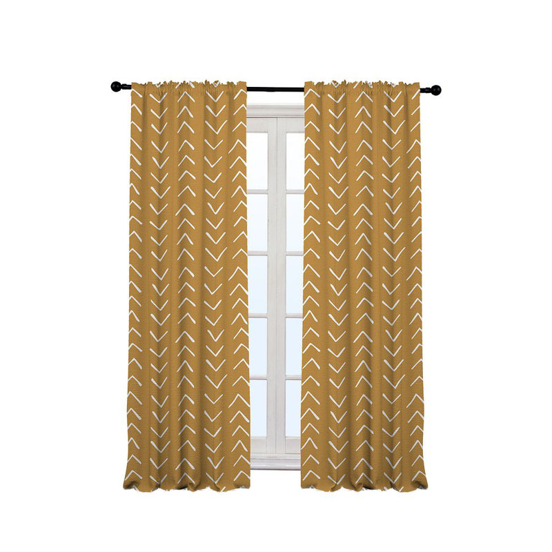 Bohemian Room Lined Single Panel Curtain, Yellow, 140cm Width x 200cm Drop