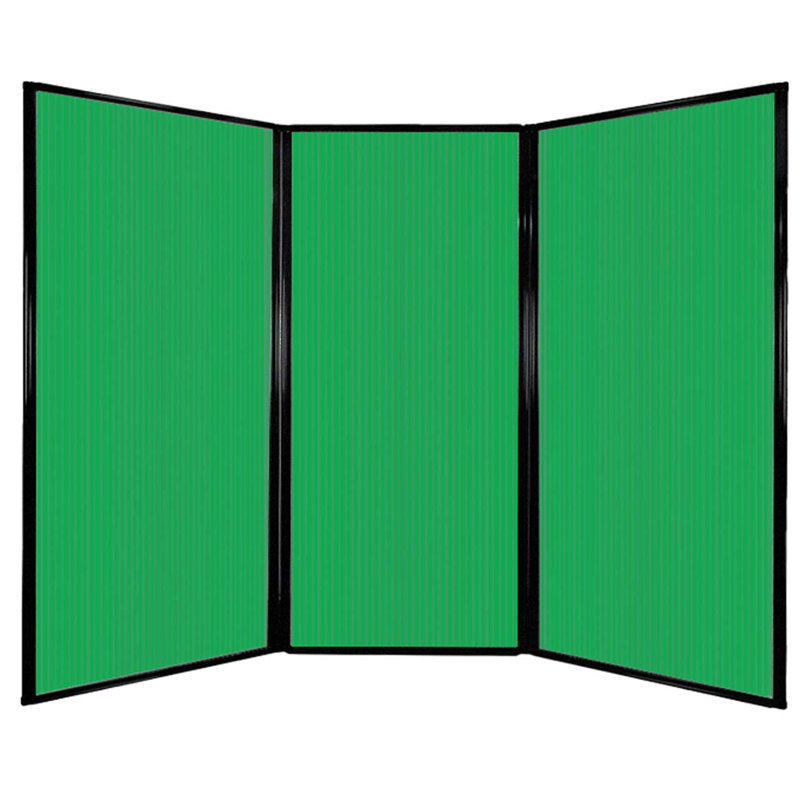 Séparateur de pièce 3 panneaux, Polycarbonate vert, H 70 po x l 90 po