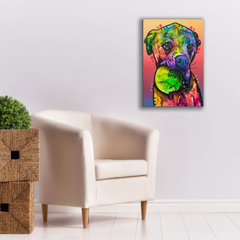 «Dog Ball Love» par Dean Russo, H 26 po x l 18 po x P 0,75 po