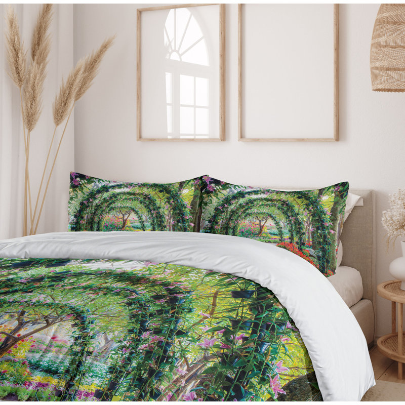 Ensemble de housse de couette de jardin, Housse de couette grand + 2 taies décoratives