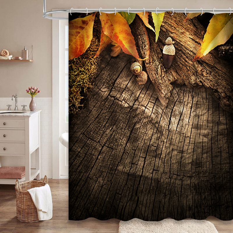 Rideau de douche Golden Autumn, L 84 po x l 72 po