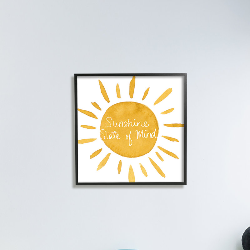 «Sunshine State of Mind Expression Big Bold Sun» par Lucille Price - Peinture, H 17 po x l 17 po x P 1,5 po