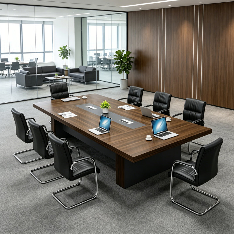 Table de conférence Searfoss, Brown, 29.53" H x94.5" L x 47.24" D